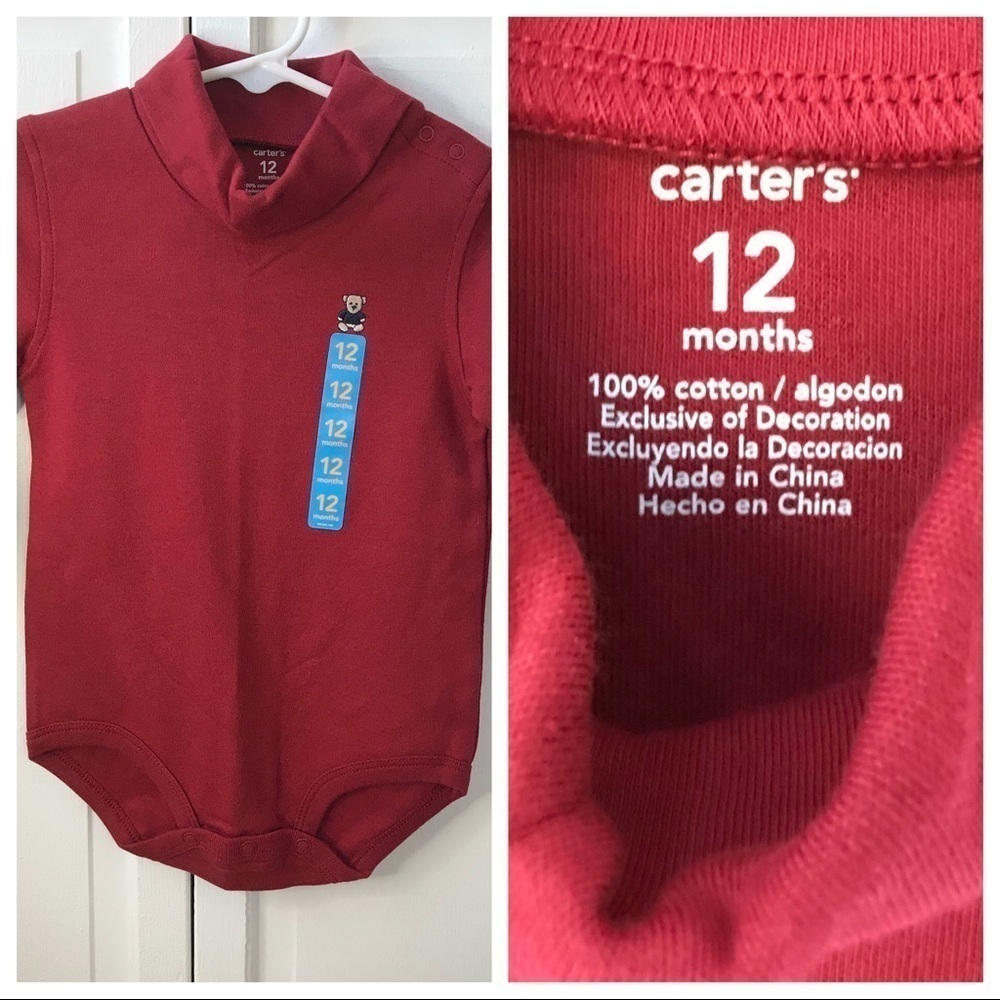 CARTER’S Burgundy Turtle Neck Long Sleeve Onesie PRICE IS FIRM